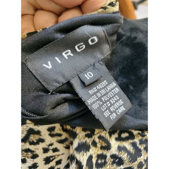 Virgo Women's Leopard Print Polyester Round Neck Sleeveless Long Maxi Dress 10 - Picture 8 of 10